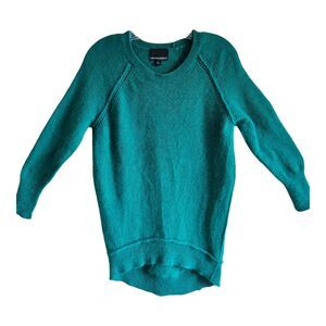 CYNTHIA ROWLEY Women's M Angora Sweater Green 3/4 Sleeve Soft Bust 36"